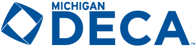 The michigan DECA logo