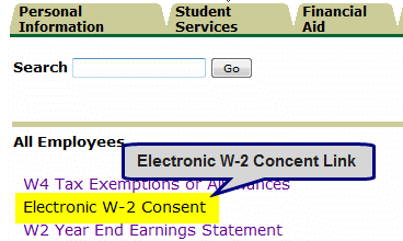 Electronic W-2 Consent Link