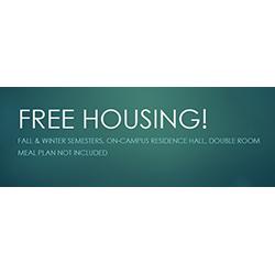  Free on-campus housing for two semesters - 500 points per entry