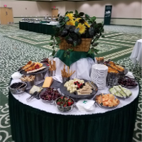 event set up fruit and cheese