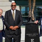 Board of Regents attend the unveiling of the George Gervin statue.