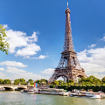 The Eiffel Tower and the River Seine in Paris