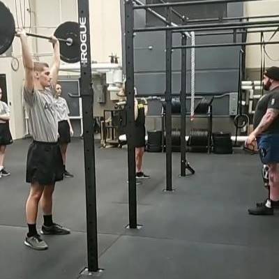 Cadets Lifting weights