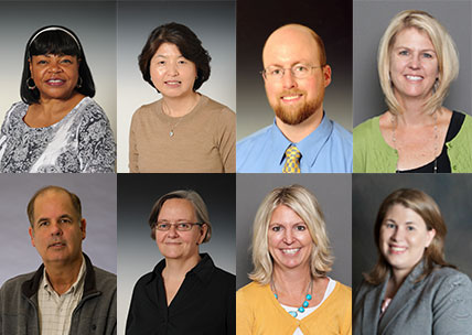 A photo of new tenured and associate professors