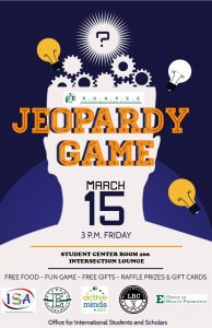A photo of the Jeopardy Game flyer