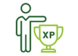 Graphic of person with a trophy