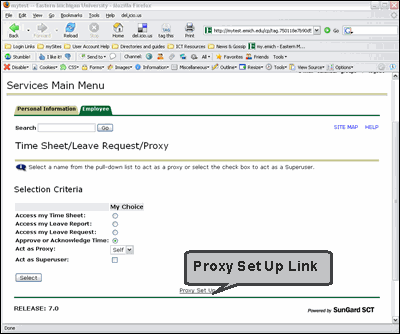 Proxy Set Up Link