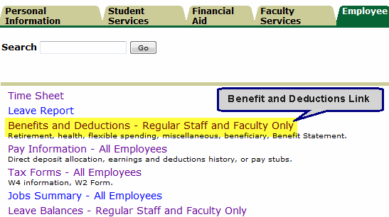 Benefits and Deductions Link