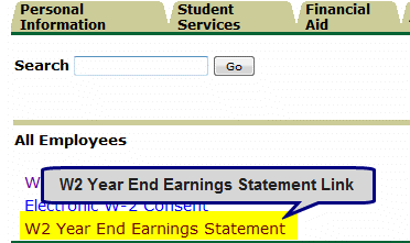 W2 Year End Earnings Statement Link