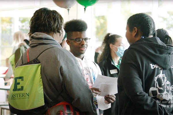 Students gather in the EMU Student Center.