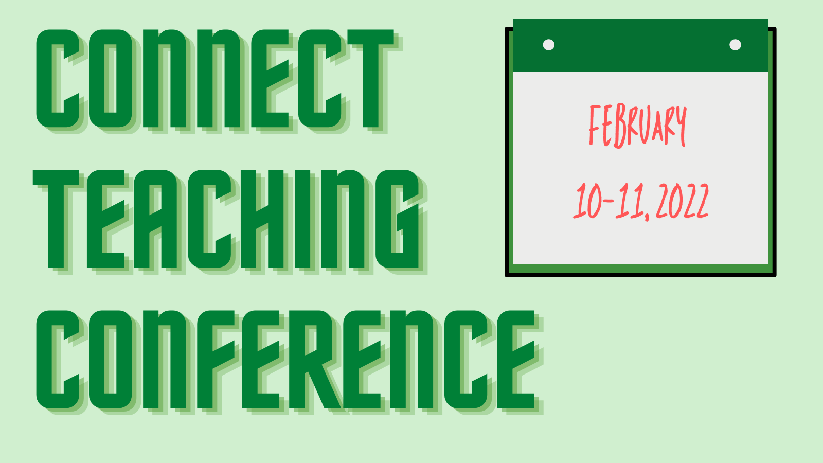 Green background with the dates of the CONNECT Conference in red