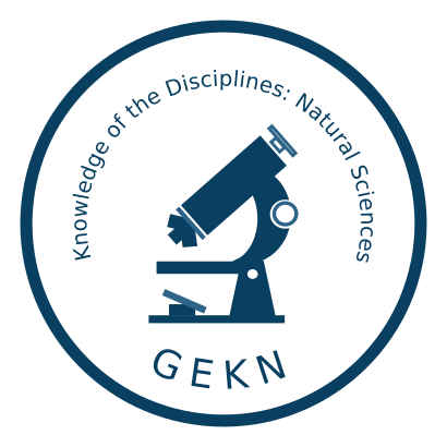 "Knowledge of the Disciplines: Natural Sciences" above a microscope with "GEKN" below.