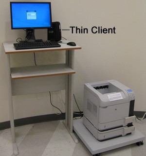 A photo of a print kiosk.