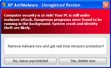 A screenshot of a malware dialog box on Windows.