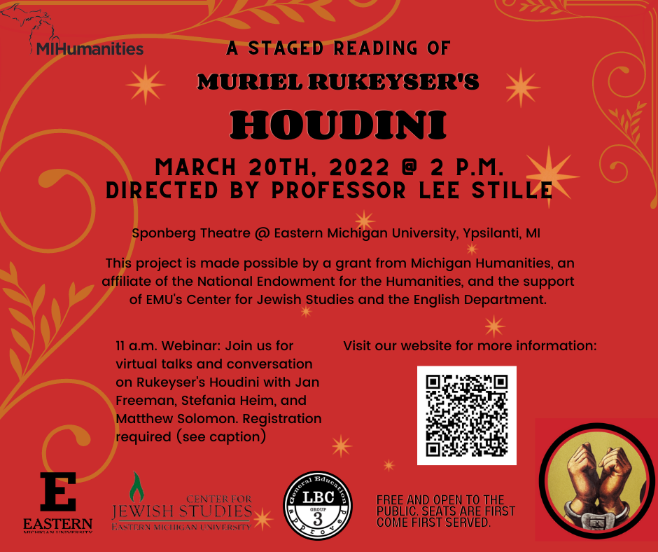 The poster for the event titled "Houdini"