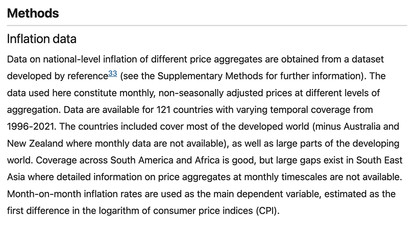 Screenshot of an article's methods section.
