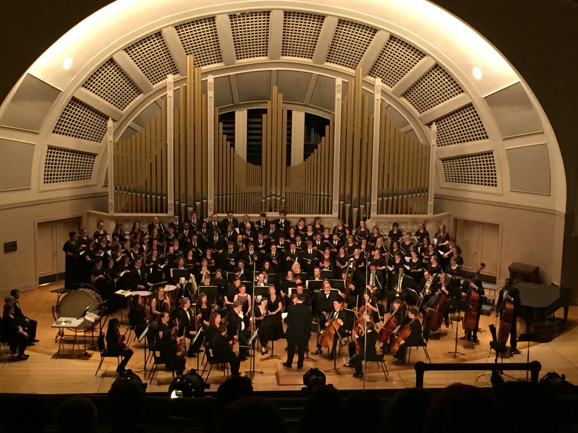 EMU Symphony Orchestra on stage at Pease Auditorium