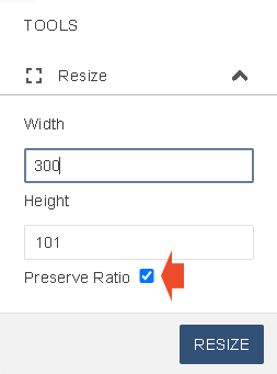 This image shows the preserve ratio option being checked.