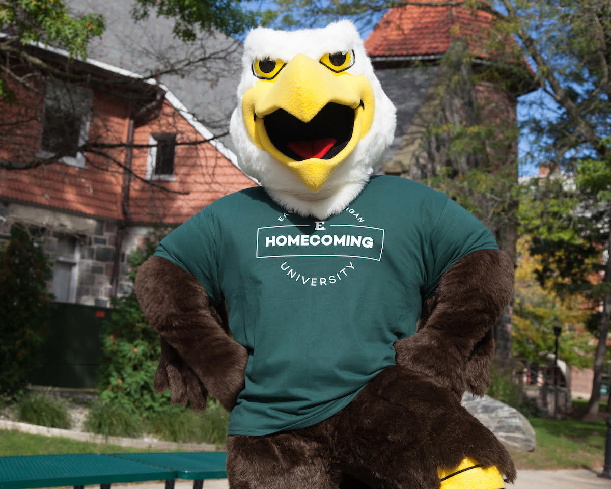 A picture of Swoop, the EMU mascot.
