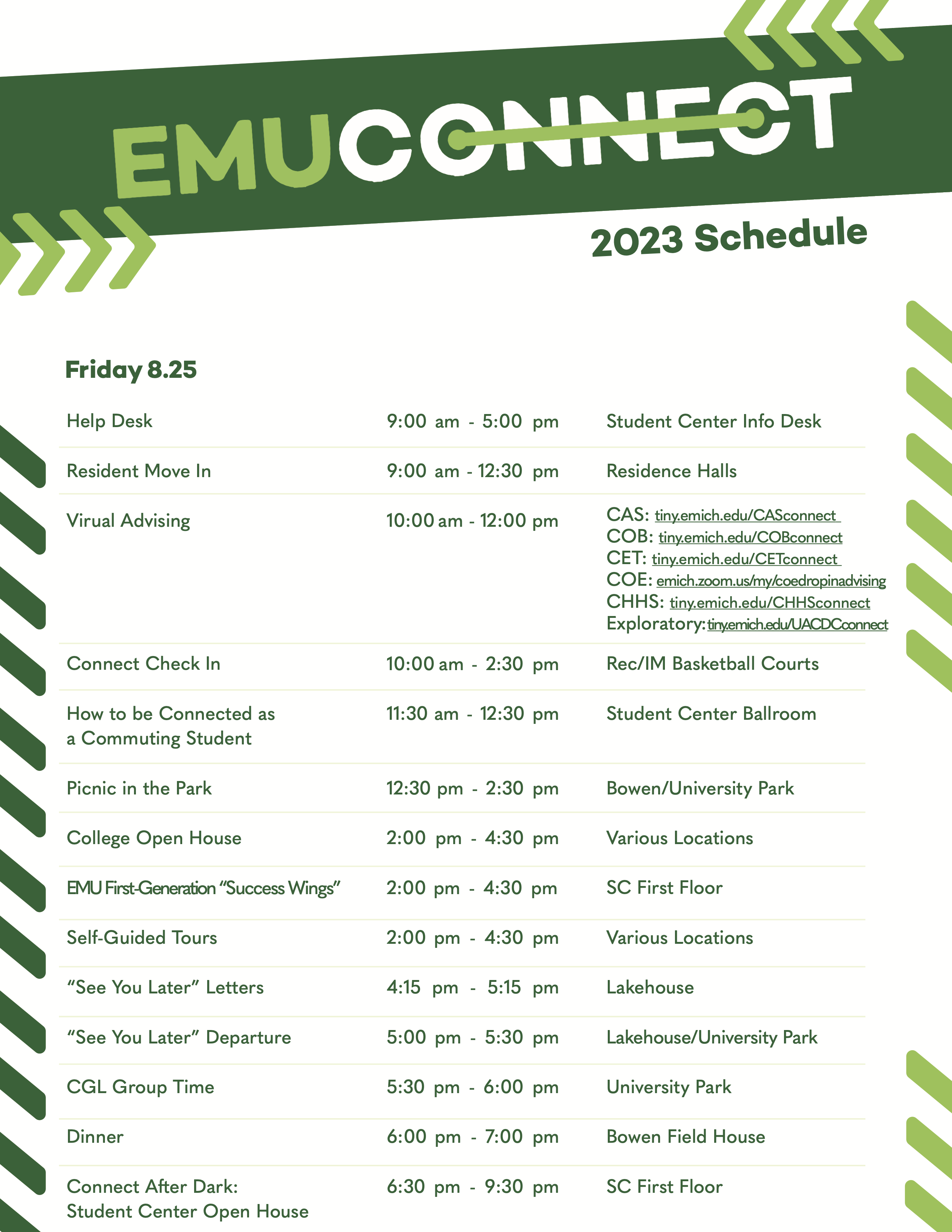 EMU Connect Day 1 Schedule