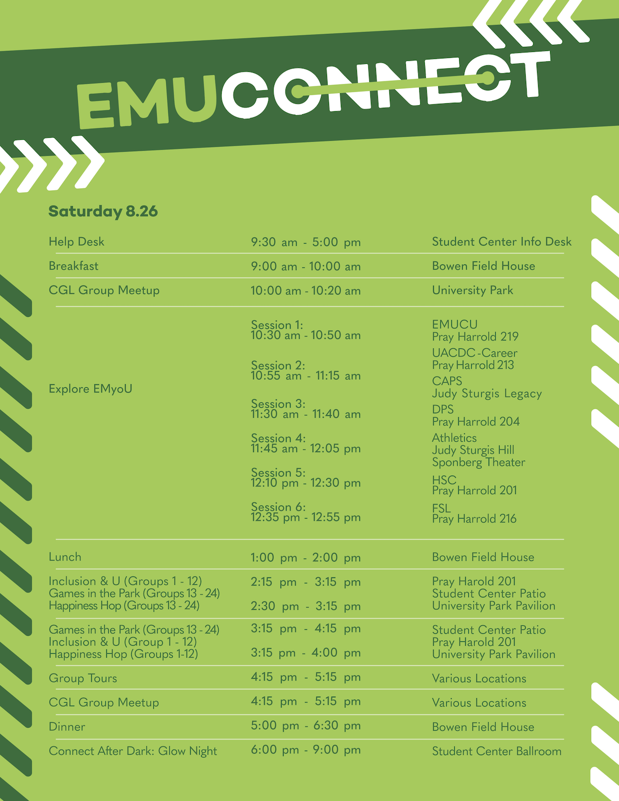 EMU Connect Day 2 Schedule