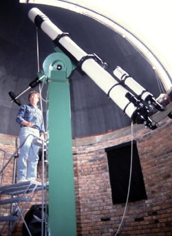 Norbert Vance in the Sherzer Observatory.