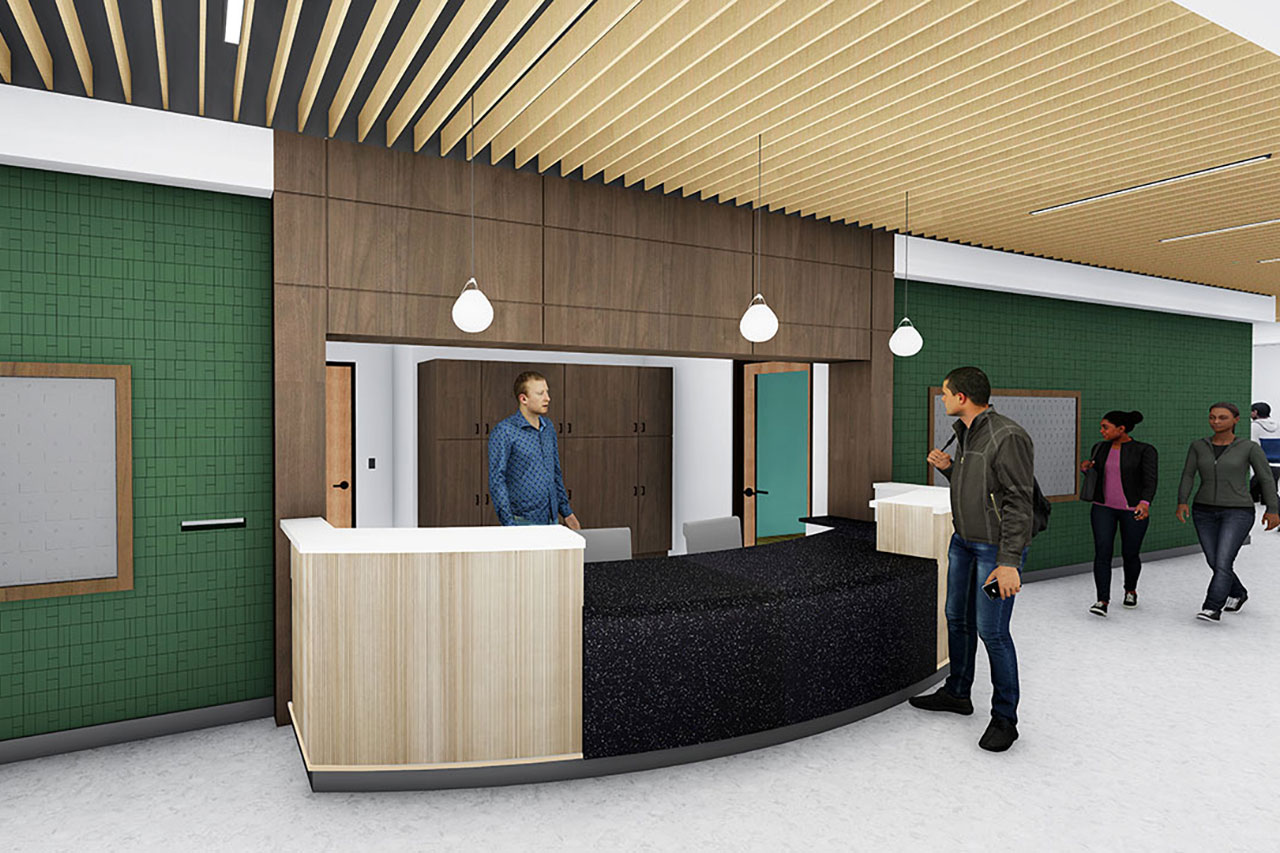 Rendering of Downing lounge